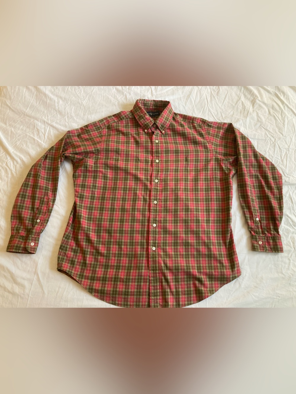 Vintage Polo Ralph Lauren Classic Fit Plaid Button Down Shirt Men's Large